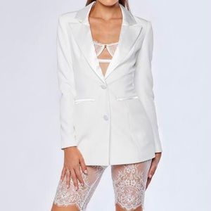 Meshki White Tuxedo Jacket